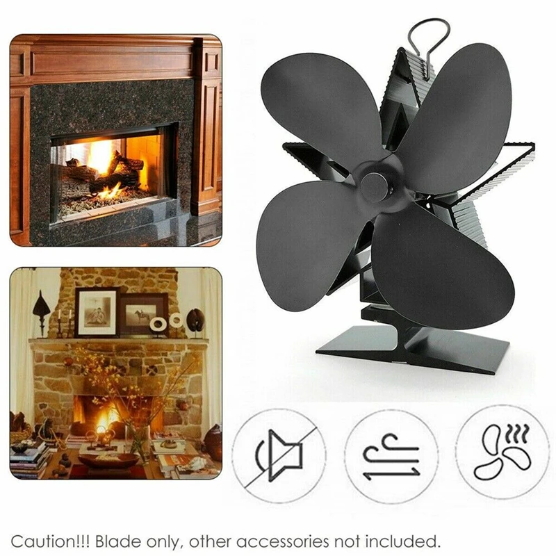 Heat Powered Stove Fan Blades ONLY Airflow 4-Blade Distribution Wood Fans Blade Gas Log Burners Fireplace Parts | Обустройство дома