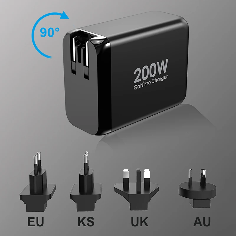 200w wall charger gan tech 100w usb c pd3 0 pps and 60w usb a qc4 0 fast charging for macbook lenovo samsung s20 note 10 phone free global shipping