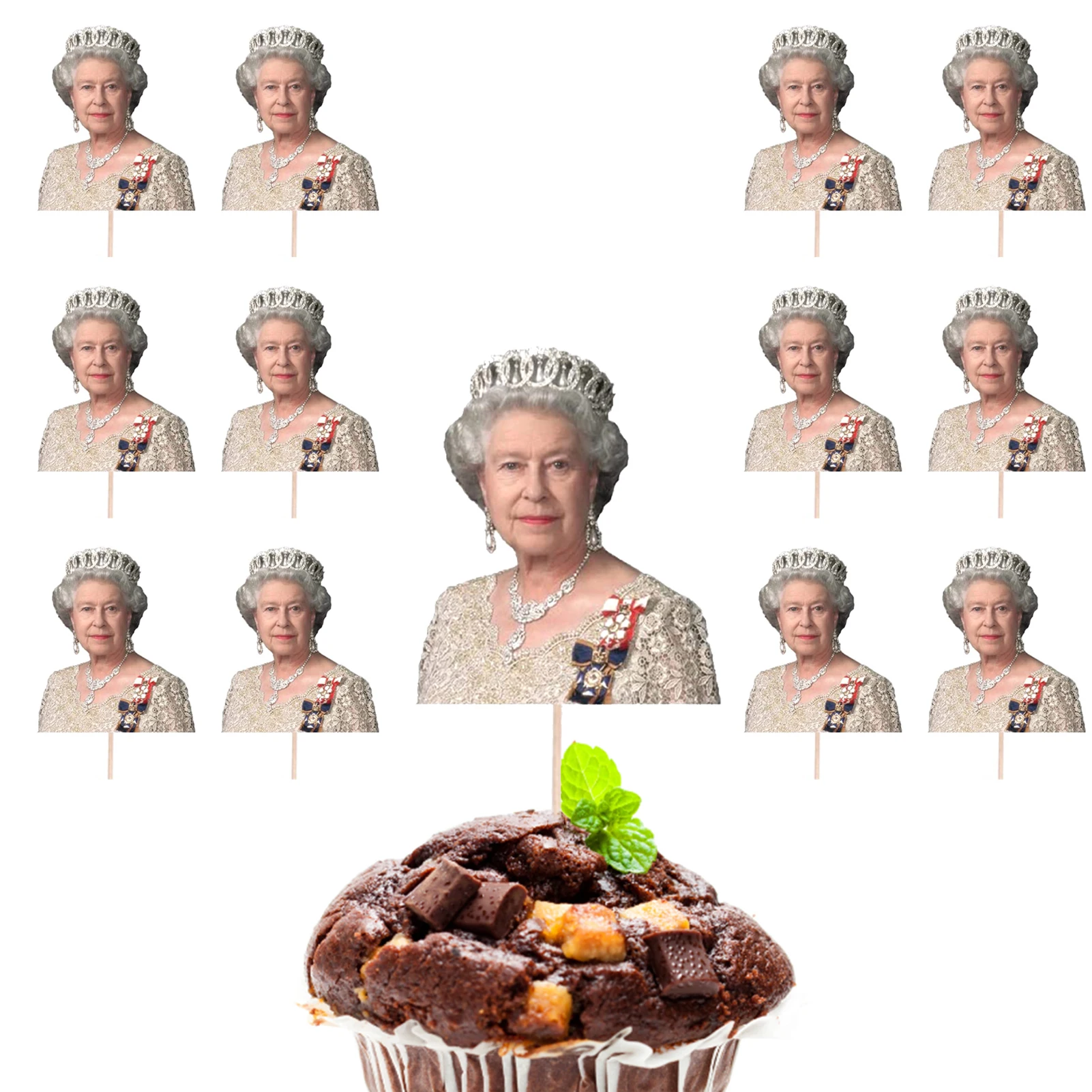 

Queen Jubilee Cake Decorations 12/25/50Pcs Queen's Jubilee Cupcake Toppers Queen Platinums Jubilee 2022 Union Jack Food &