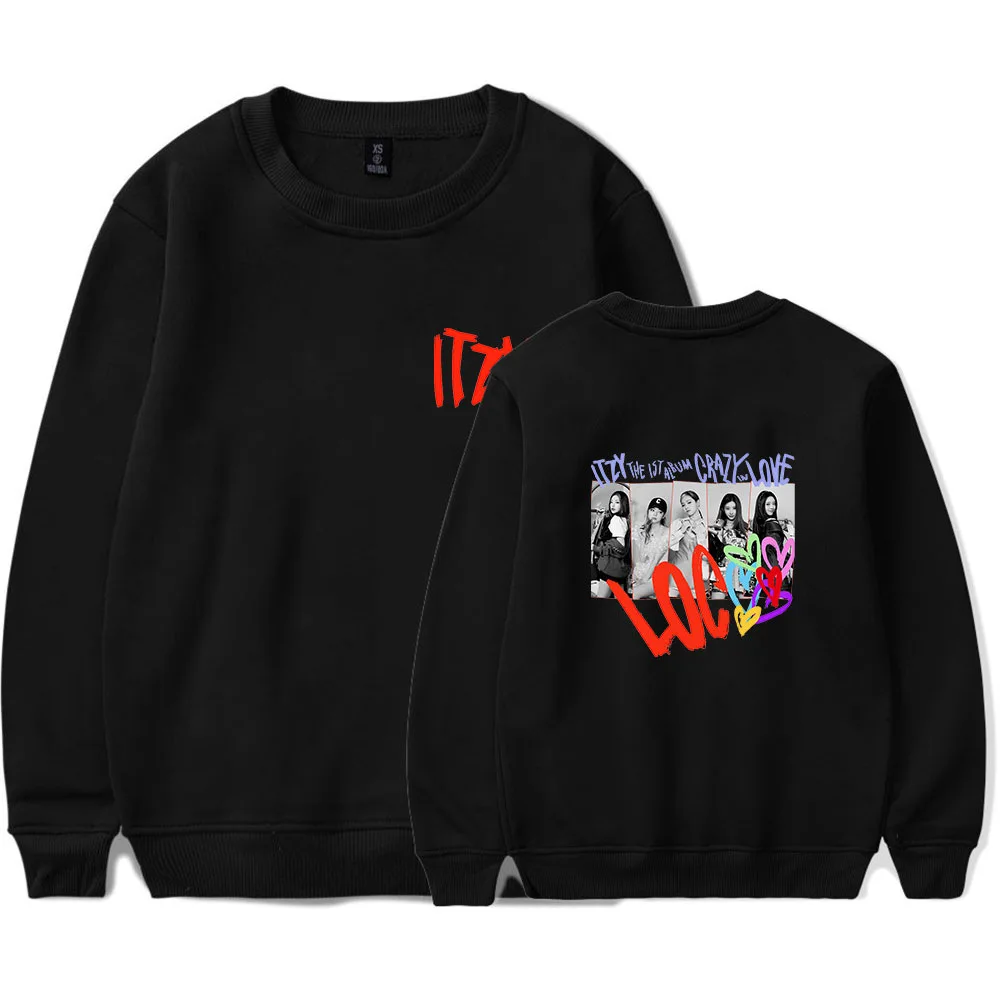 

2022 New Group Surrounding ITZY CRAZY IN LOVE Album Casual Sweatshirt 2D Printing Round Neck Sweater For Men And Women Clothes