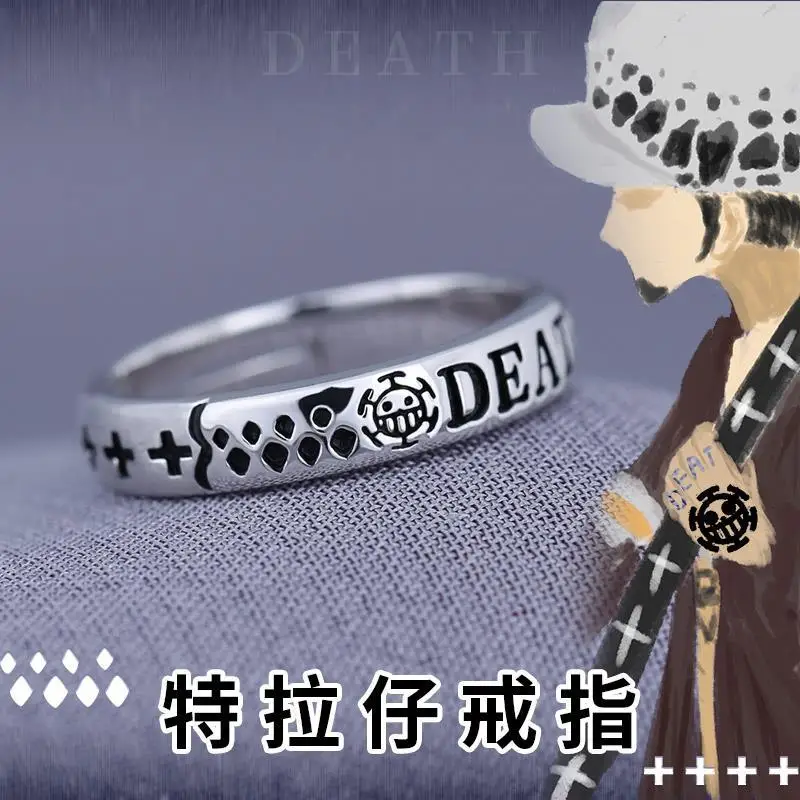 

Аниме цельное регулируемое кольцо Trafalgar Law Luffy Hat Portgas D Ace серебряного цвета для мужчин и женщин
