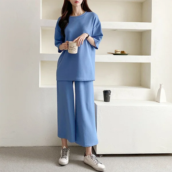 

빅사이즈 블랙애플 데일리 상하의 세트