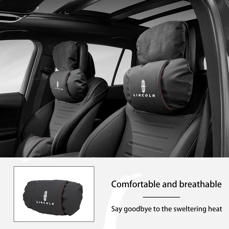 Car Seat Headrest Lumbar Cushion Jelly Layer Double Neck Protection For Lincoln MKZ MKX Aviator Navigator Continental Co