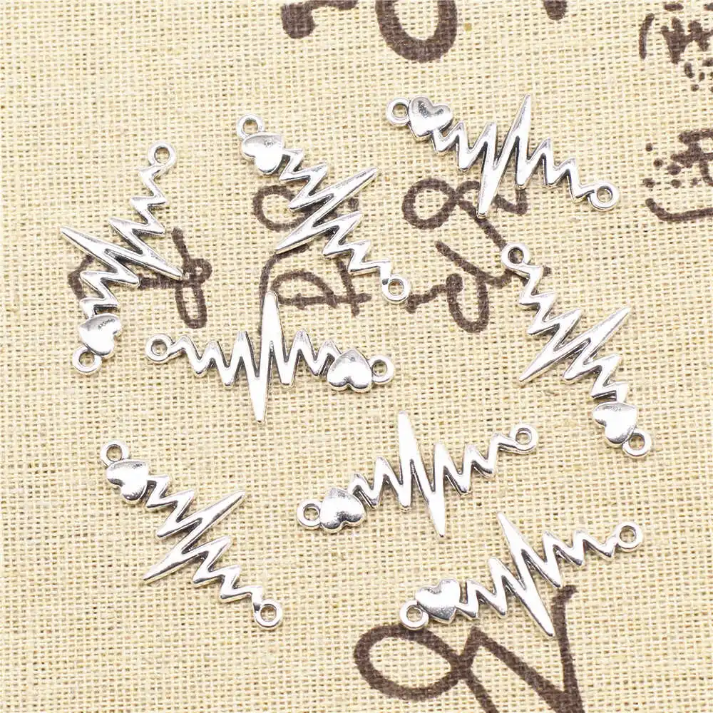 

Разъем ЭКГ ювелирные материалы для поделок 17x32 мм, цвет античное серебро, 20 штук