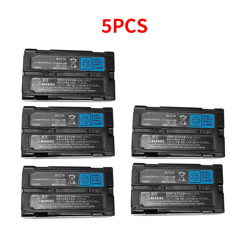 

5 шт. BDC70 аккумулятор для Sokkia для Topcon CX/RX-350 OS/ES тахеометр 7,2 В 5240 мАч литий-ионная аккумуляторная батарея