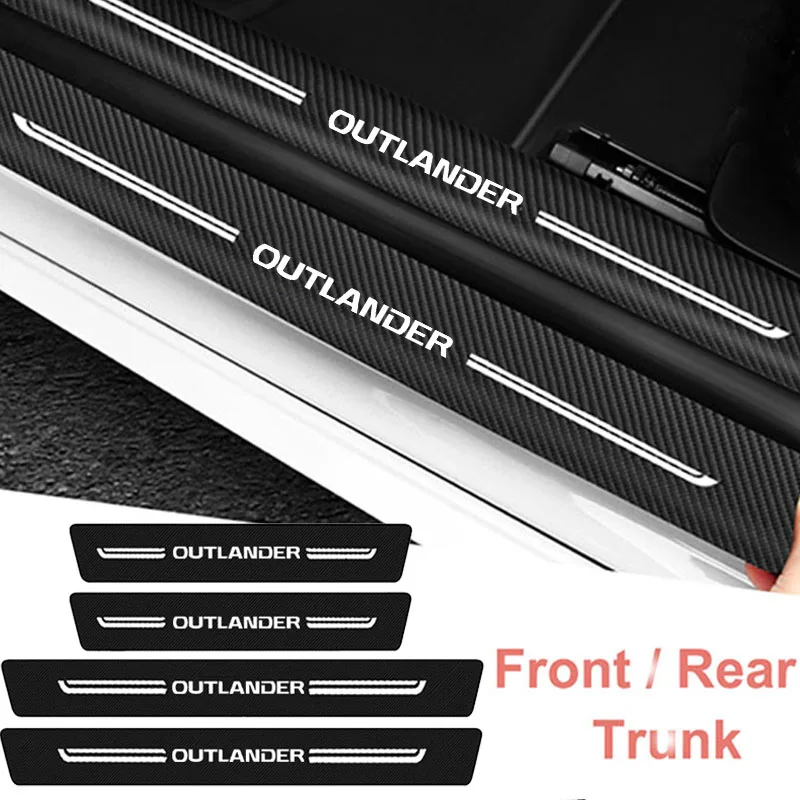 

Carbon Fiber Car Sticker Anti Scratch Door Sill Decals for Mitsubishi Outlander Badge Door Waterproof Threshold Protective Film
