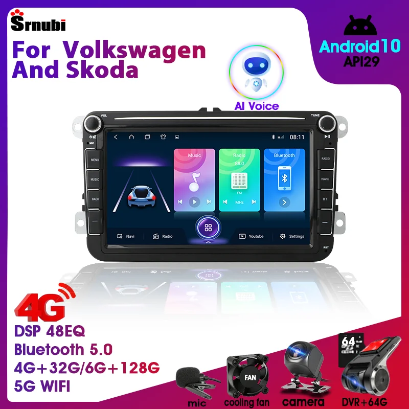 Автомагнитола 2DIN для Volkswagen VW Passat CC Tiguan Touran GOLF Skoda Octavia Android стерео видео Радио Carplay
