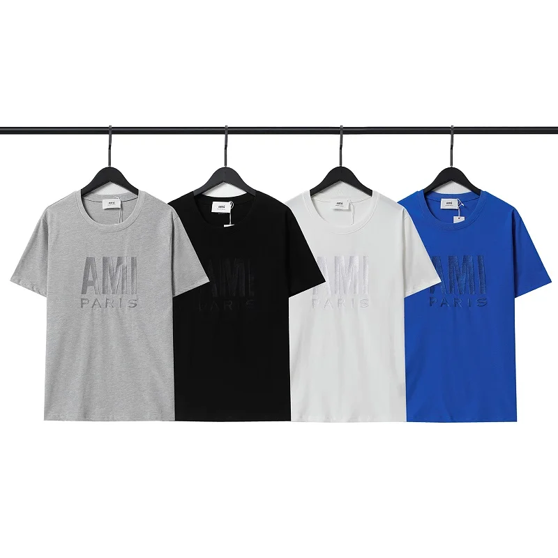 

2023 Summer New Men's T-shirt Korean Fashion High Street Cotton Embroidery Large Letter Series Men's And Women's T-shirt