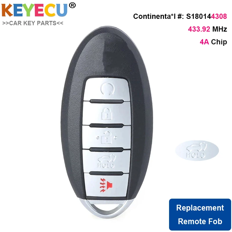 KEYECU S180144308 KR5S180144014 дистанционный смарт ключ-брелок для Nissan Murano Pathfinder 2015 2016 2017 2018 433