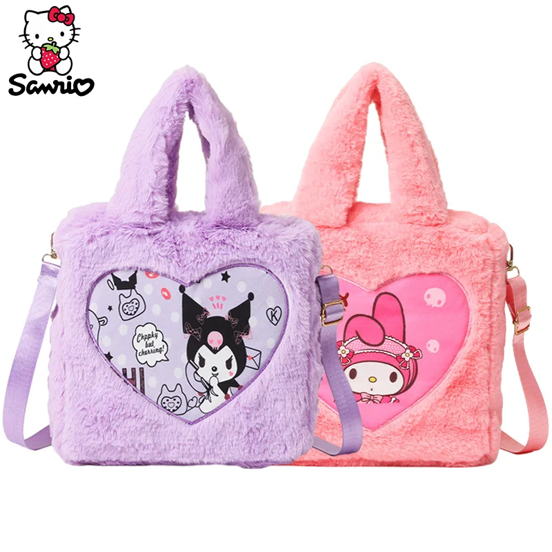 

Kawaii Sanrio Backpack Plush Kuromi Bag My Melody Crossbody Shoulder Bag Messenger Tote Makeup Bag Plushies Christmas Gift Girl