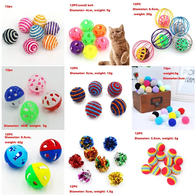

12 шт., смешные радужные игрушки, мячи для поезда, котята, красочная игрушка-тизер, товары для домашних животных, жевательная игрушка для кошек, мяч для чистки зубов