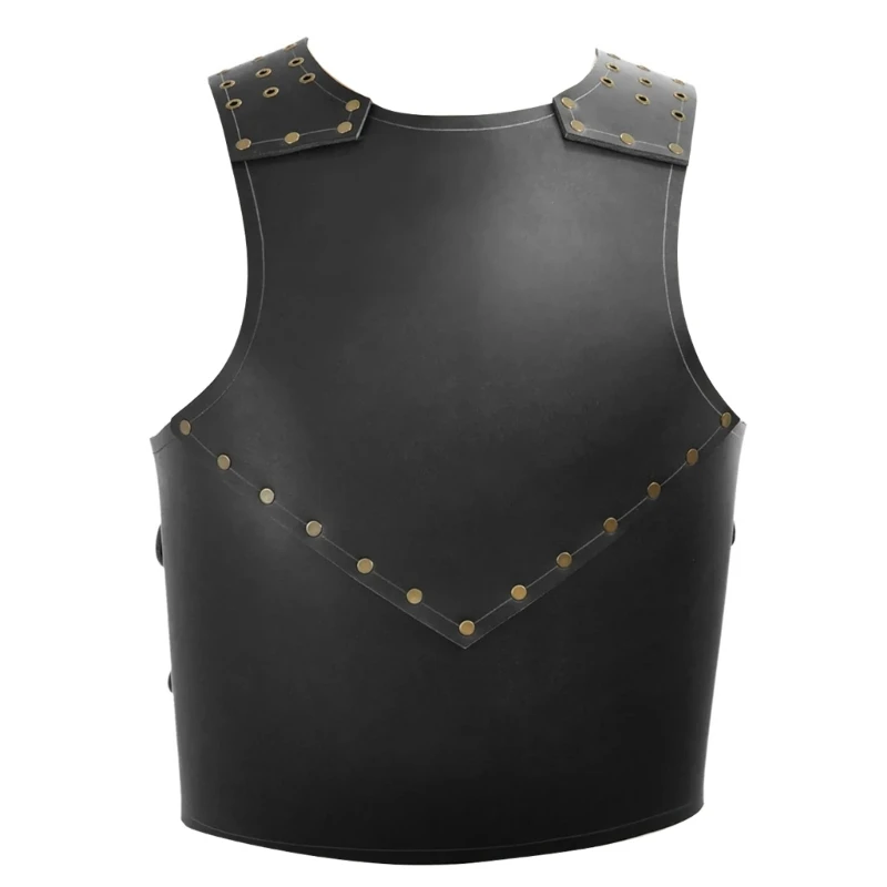 

Y1UE Mens Leathers Medieval Punk Chest Vest Halloween Cosplays Archers Adults Costume