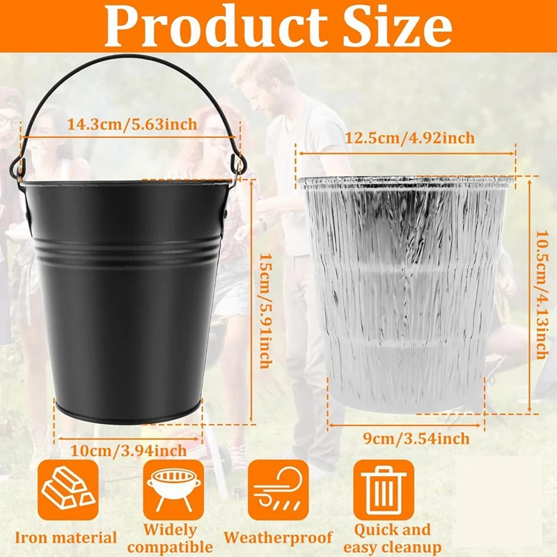 Ведро для гриля смазки Traeger с 15 жестяными вкладышами Нержавеющий железный сплав