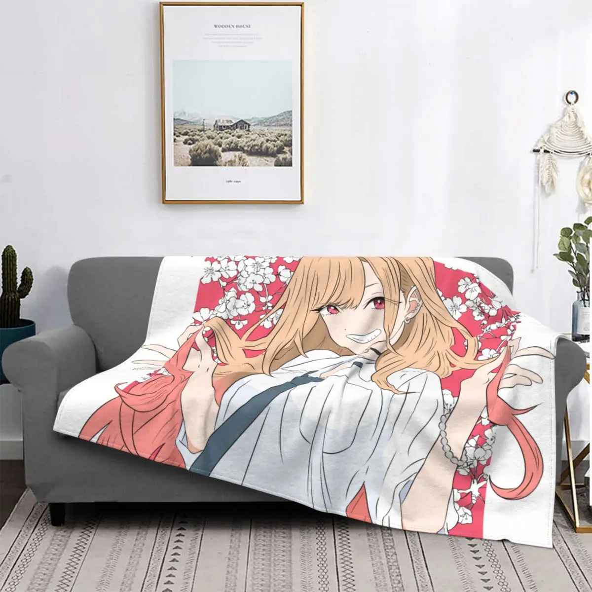 

Marin Kitagawa Anime Blanket Fleece Winter Darling sexy otaku Game Multi-function Ultra-Soft Throw Blanket Bed Travel Bedspreads