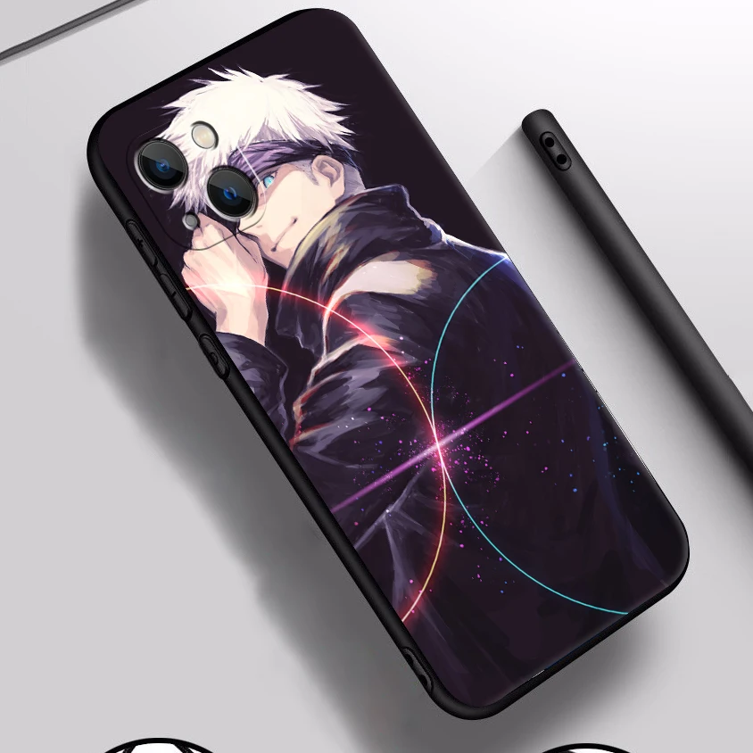 

Serial Anime Jujutsu Kaisen Phone Case For Apple iPhone 13 12 11 Pro 12 13 Mini X XR XS Max SE 6 6s 7 8 Plus Coque Funda Black