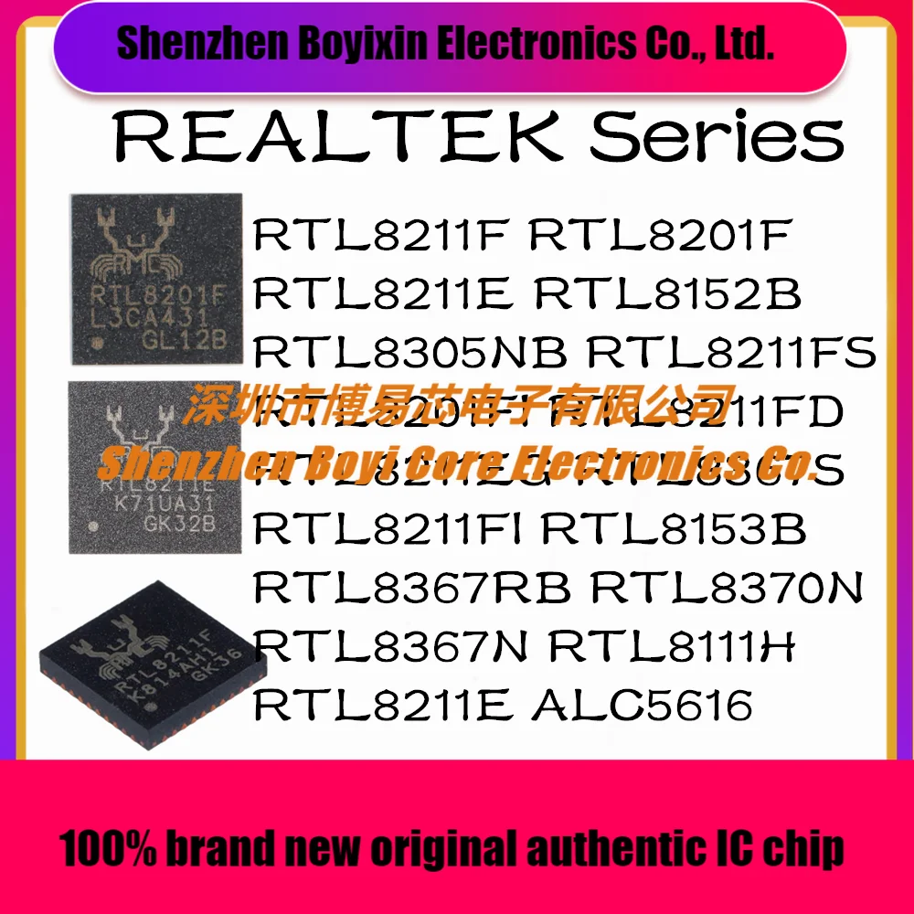 RTL8211F-CG RTL8201F-VB-CG RTL8211E-VB-CG RTL8152B-VB-CG RTL8305NB-VB-CG RTL8211FS-CG RTL8201FI-VC-CG RTL8211FD-CG RTL8367S-CG
