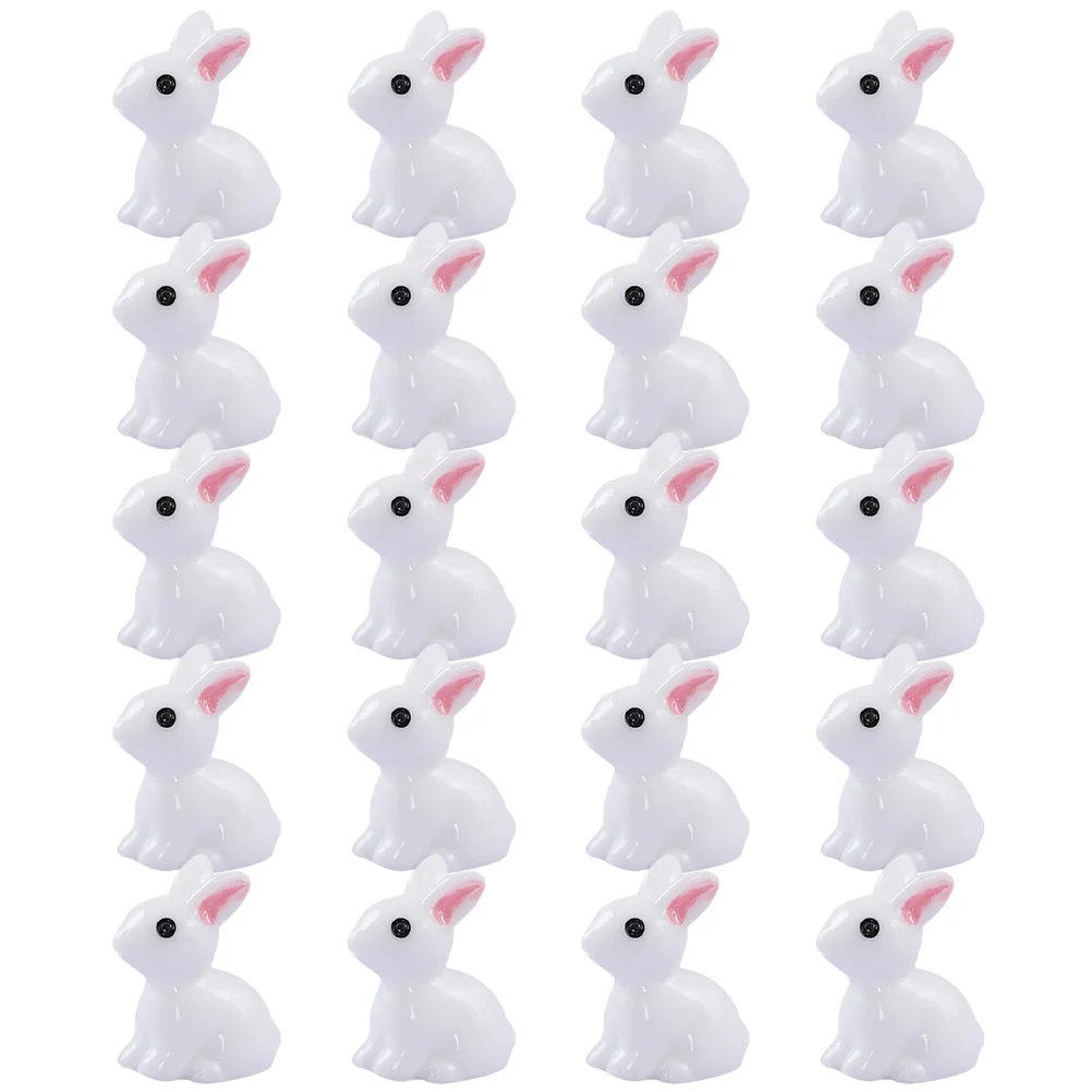 

Rabbit Figurines Resin Bunny Microlandscape Decor Animal Animals Miniature Figures Ornament Mini Year Zodiac Tiny Figurine