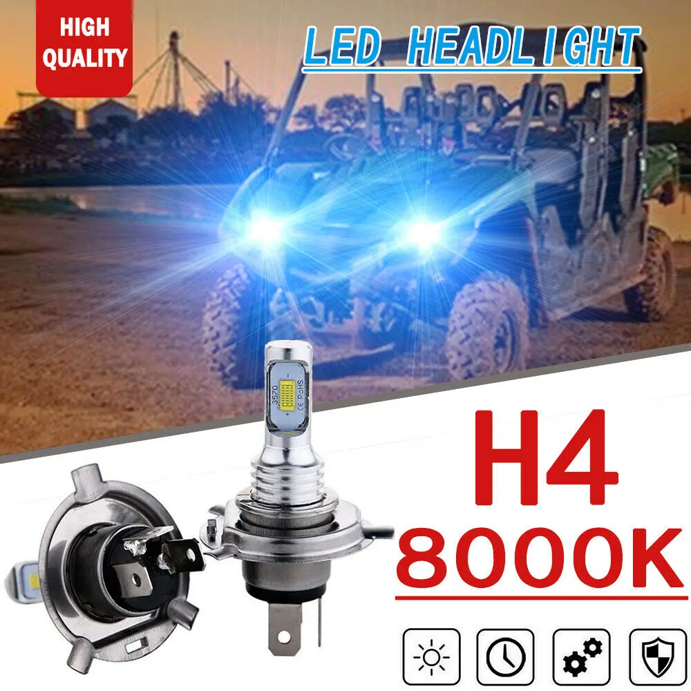 

2x 70W H4 8000K Ice blue CSP LED Headlights For Yamaha Viking VI 2014-2016 YXM700 YXC700