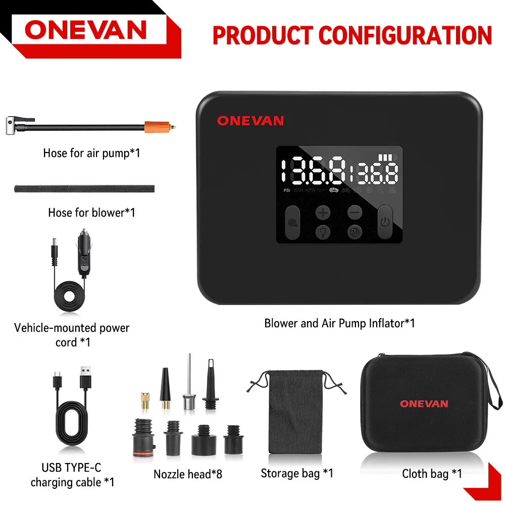 

ONEVAN Автомобильный компрессор 300 л/мин 160 PSI