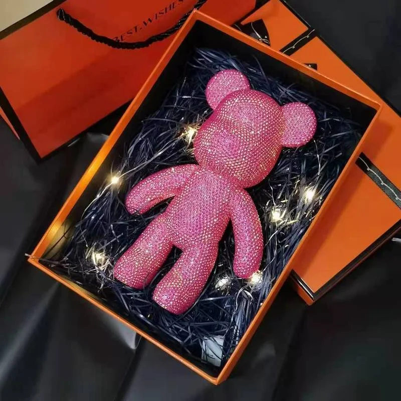 

53cm Nordic Creative Violence Bear Handmade Finished Decoration Crystal Artificial Diamond Violence Bear Kawaii Decoration