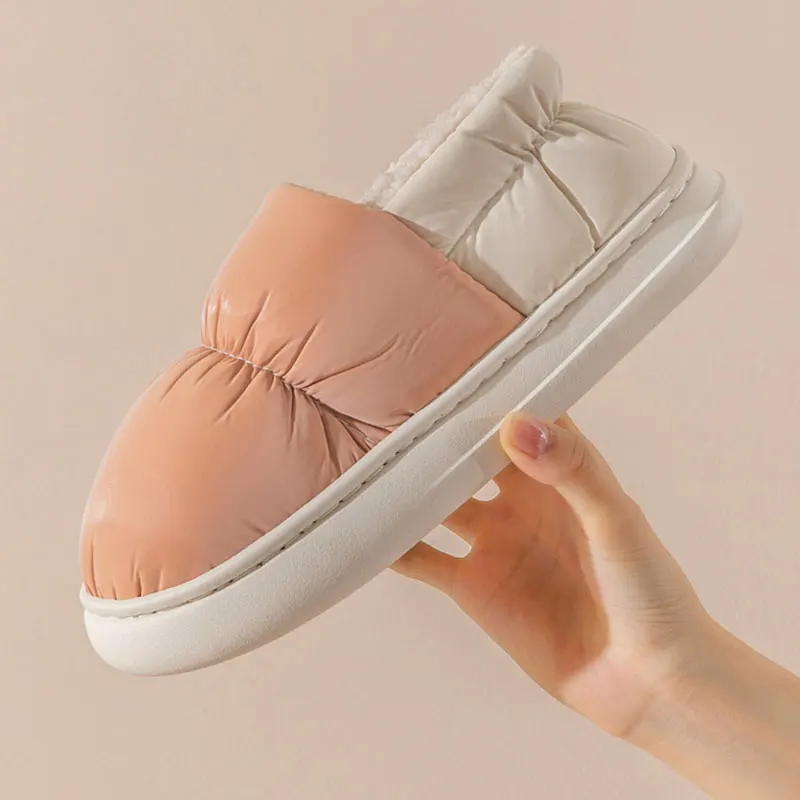 Шлепанцы Crestar хлопковые уличные модные меховые водонепроницаемые мягкие