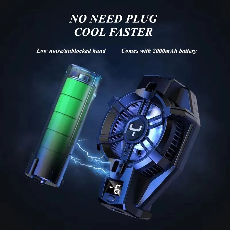 X29 Portable Semiconductor ABS Cooler Mobile Phone Radiator W/ Battery for IOS Android Gaming Accessories Universal Cooling Fan