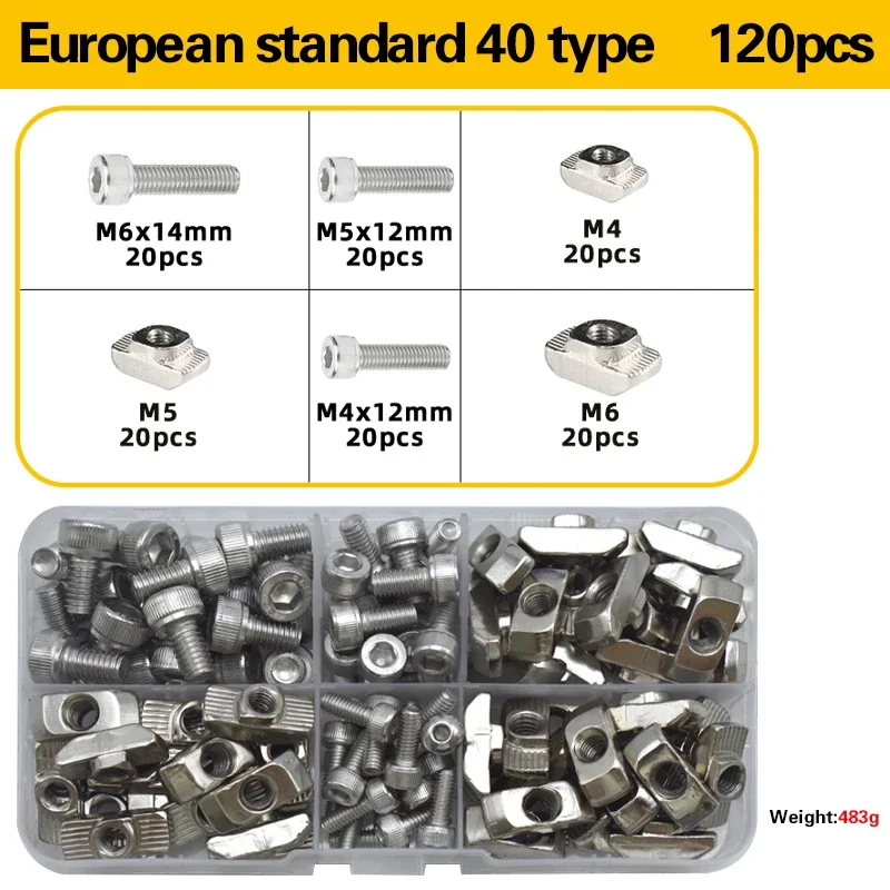 2020 3030 4040 Т-образная гайка Винт с молотковой головкой и болты шестигранной