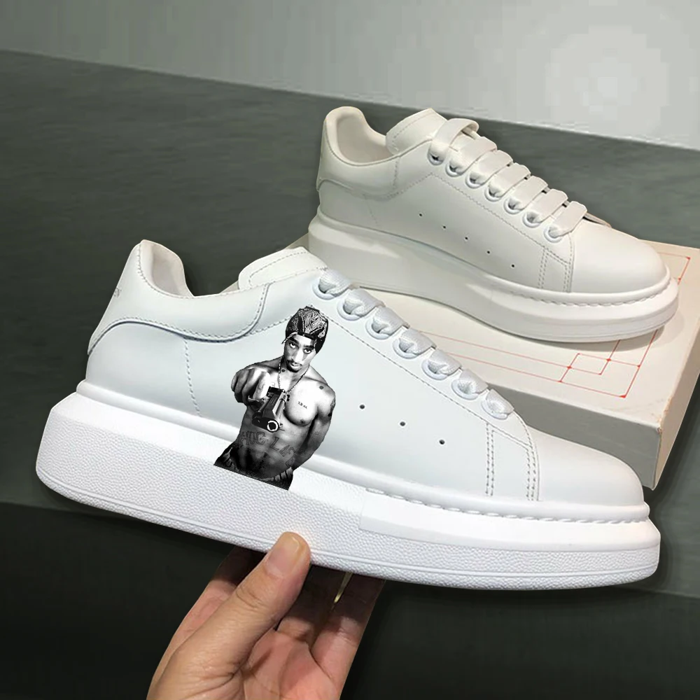 Rapper 2pac Sneakers Fashion Men Women casual Shoes Male Platform Sneakers Girls Casual kateboarding Shoes flats 3D graffiti