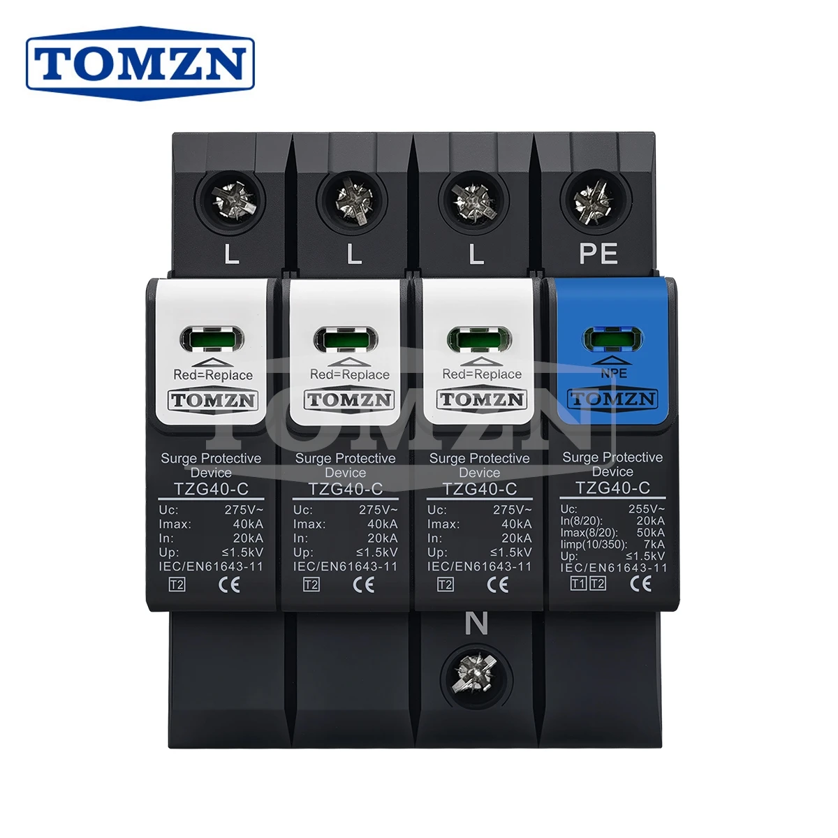 

TOMZN Модуль NPE на основе искрового зазора 20-50 кА 220В/385В