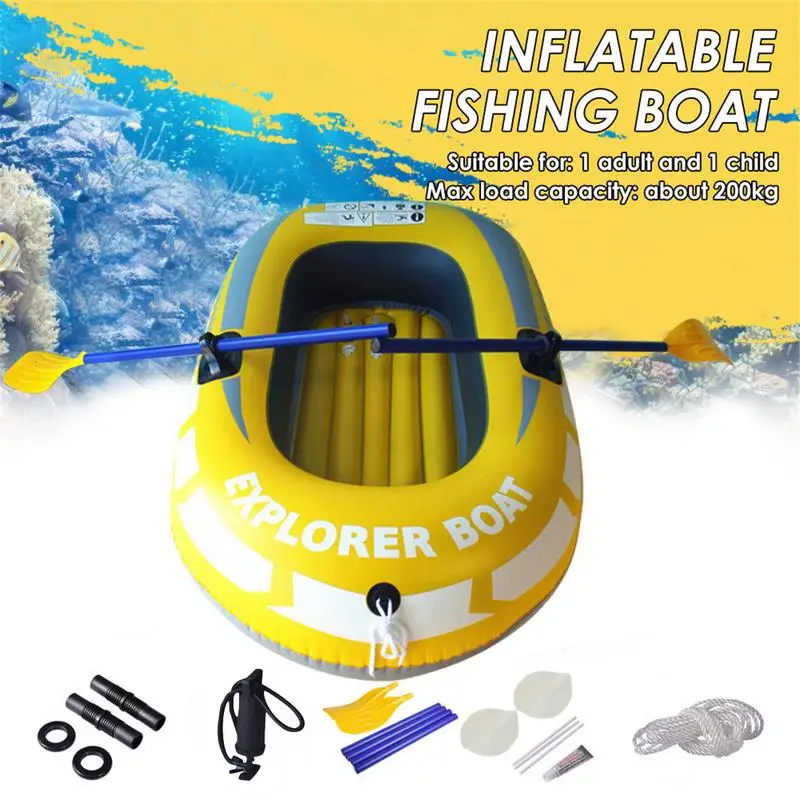 Canoe With Doublepvc Iatable Kayak Thickened Folding Fishing Boat With Paddle Holders