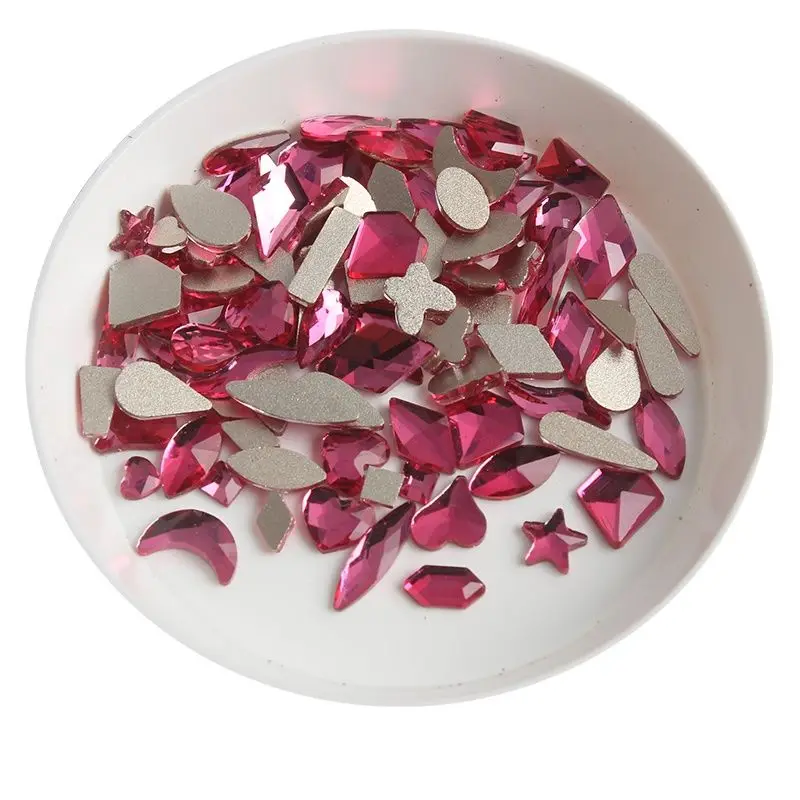 Beautiful Czech Rose 30 Styles Flat Back Nail Art Rhinestones Apply To DIY Manicure Crystal Glass Ornament 30/100Pcs images - 6