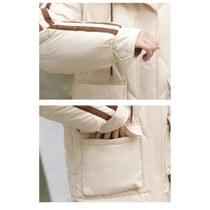 Новинка 2023 женское пуховое пальто из хлопка зимняя куртка женская версия средней