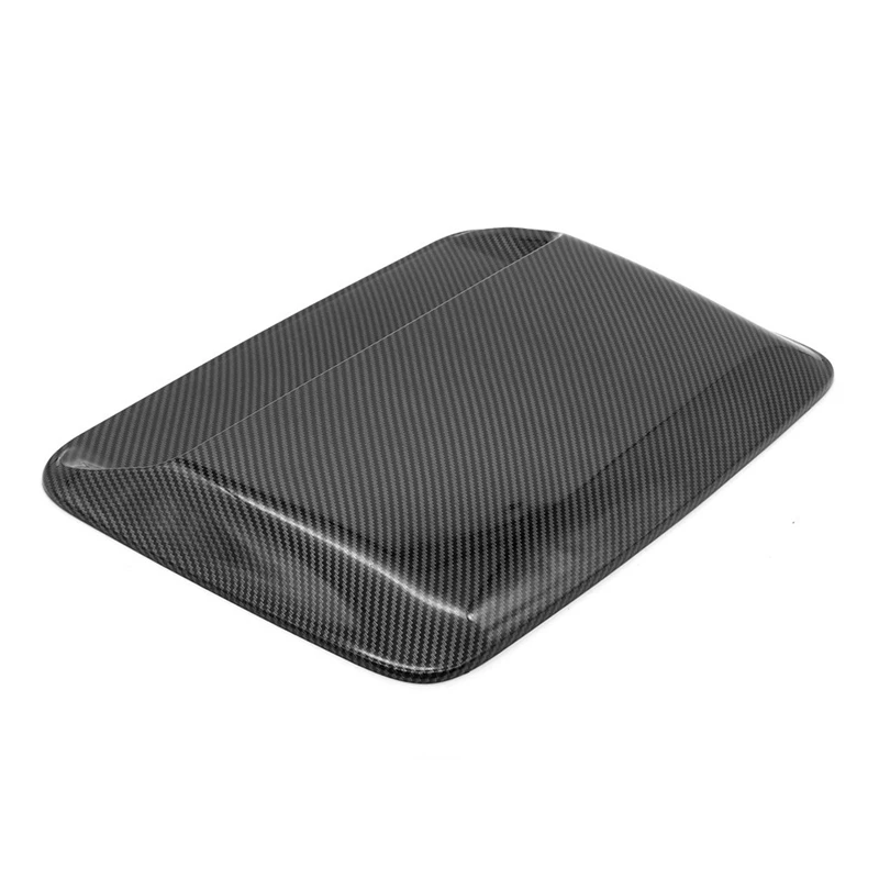 Promotion! 2 Set Car Hood Vent Air Outlet Cover For Infiniti Mazda Tesla Flow Intake Carbon Fiber & Bright Black |