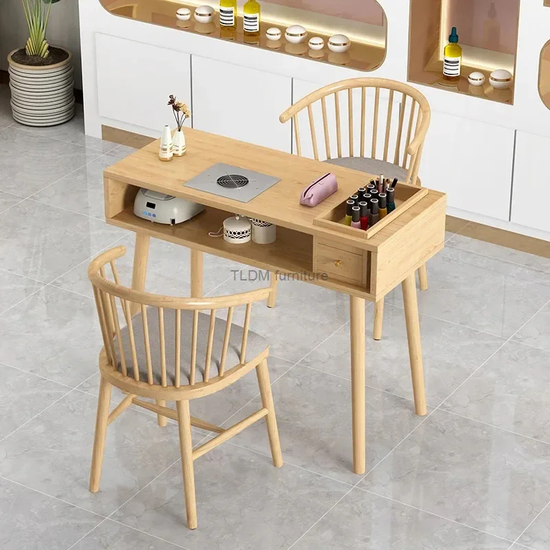 Японские деревянные столы для ногтей Салон красоты с пылесосом Маникюрные
