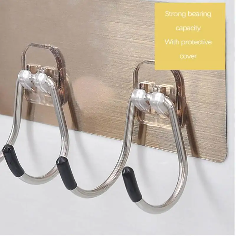 

Настенный крючок из нержавеющей стали, самоклеящаяся вешалка для ключей и сумок для кухни, дома, ванной комнаты, подвесной держатель для хра...