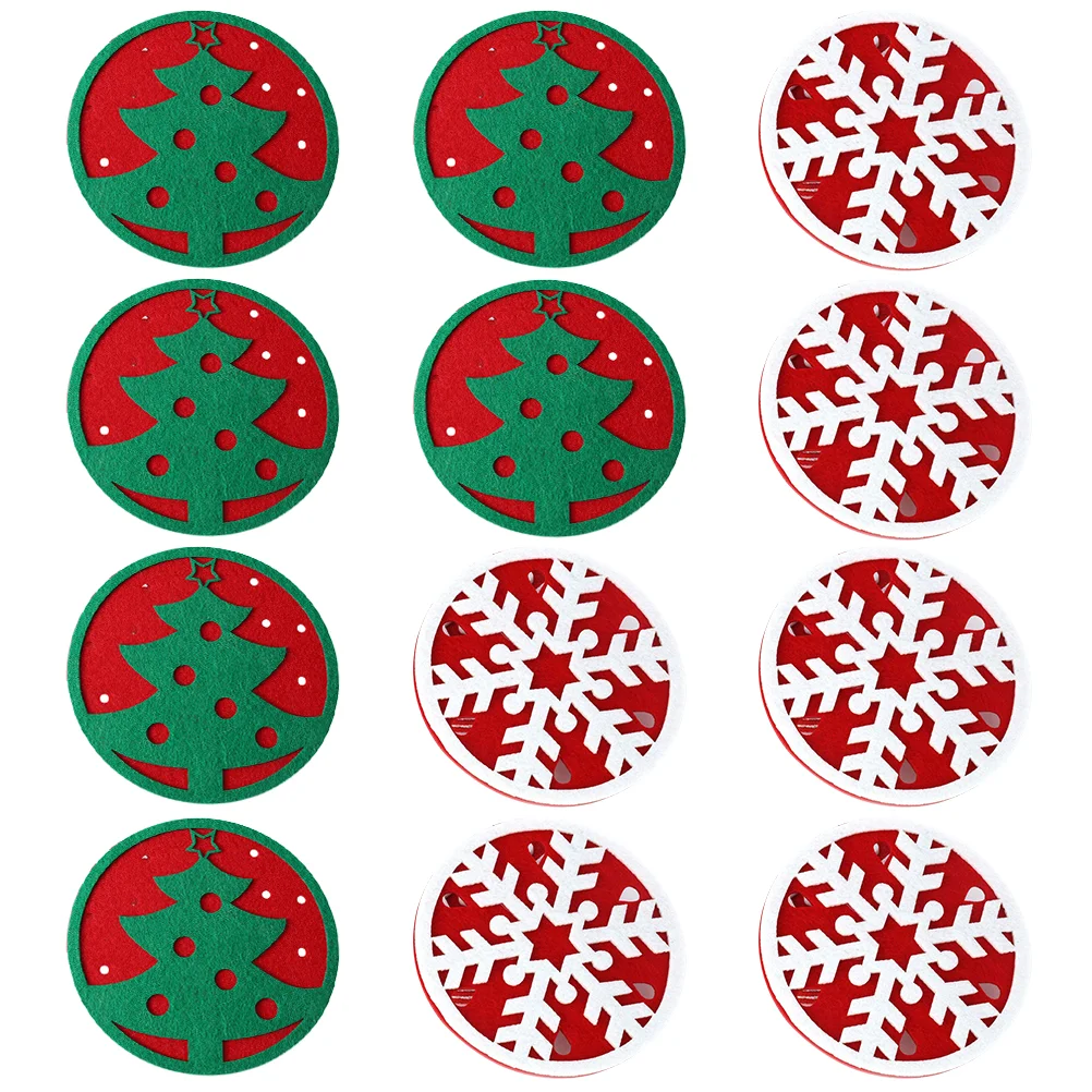 

Coasters Christmas Cup Mat Drinks Round Table Pad Felt Decor Shop Teacup Silicone Display Desktop Coffee Holder Cupholder Cups