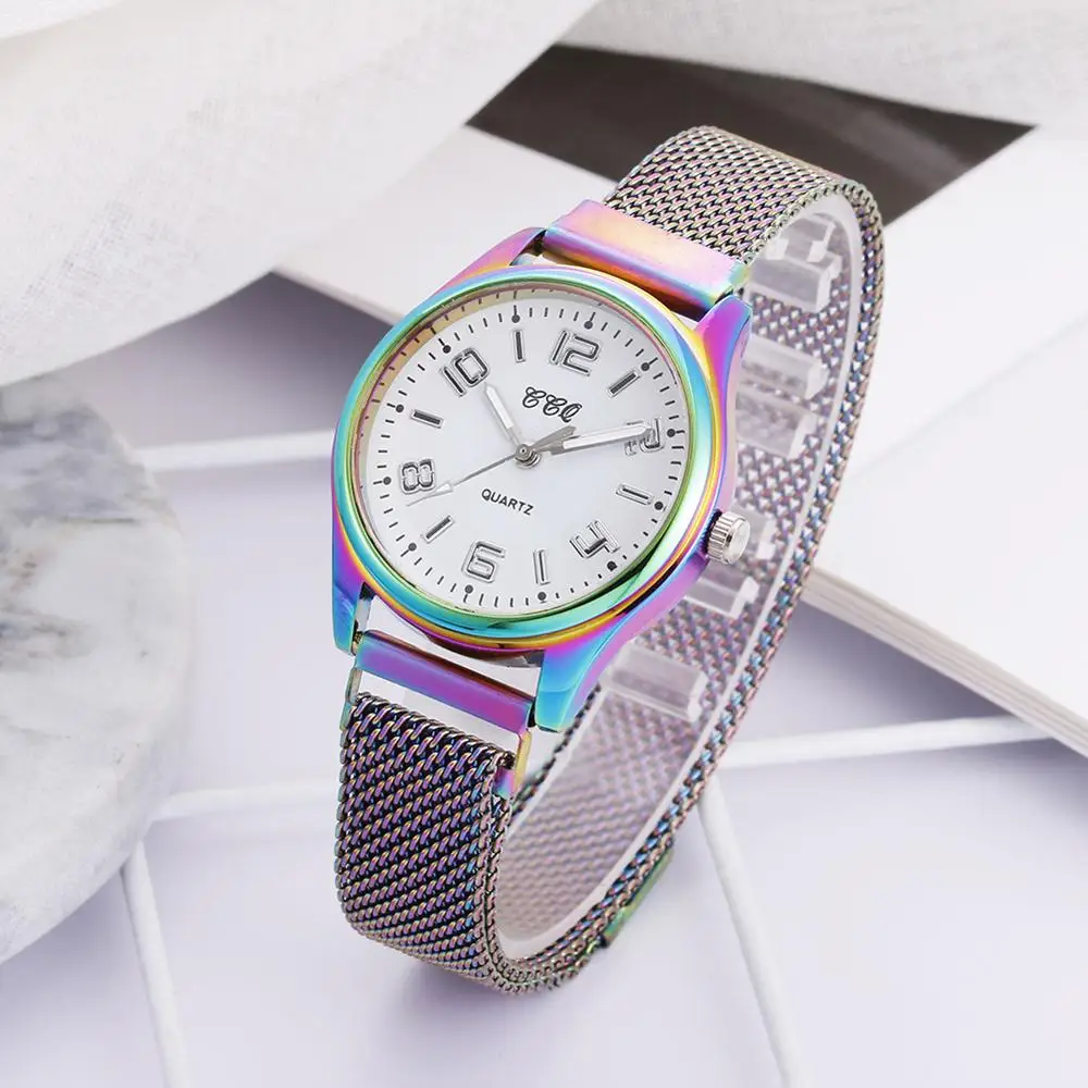 

Quartz Watch Women Magnet Buckle Watch Luxury Ladies Quartz Digital Dial New Luxury Rainbow Colorful Watches Bracelet Clocks