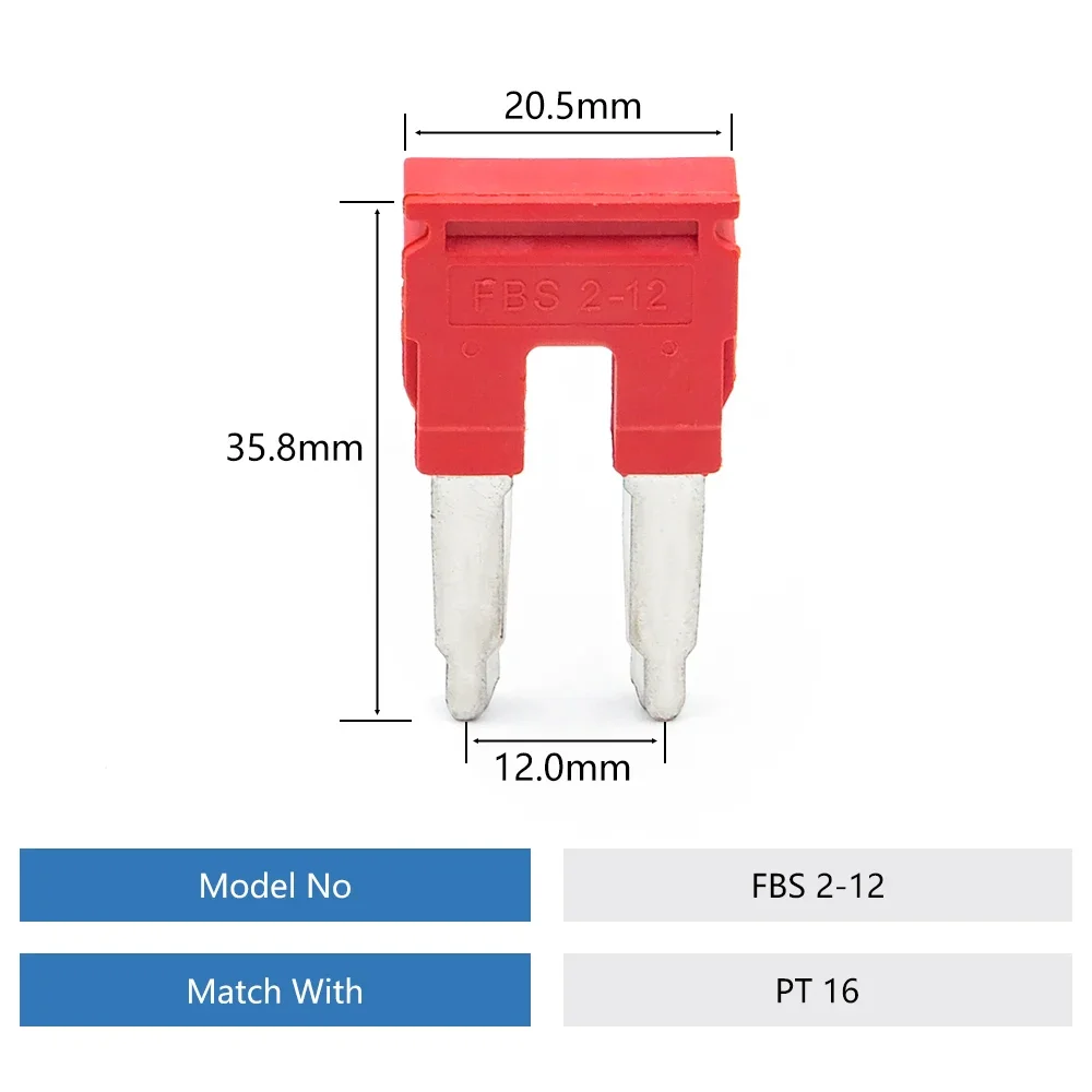 Цельная перемычка FBS2-12 для клеммных колодок на DIN-рейку PT16 аксессуары