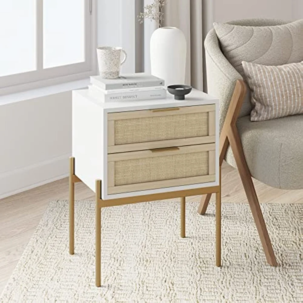 

Nathan James Andrew Nightstand, Accent Bedside End Side Table with Storage Drawer chest of drawers for bedroom
