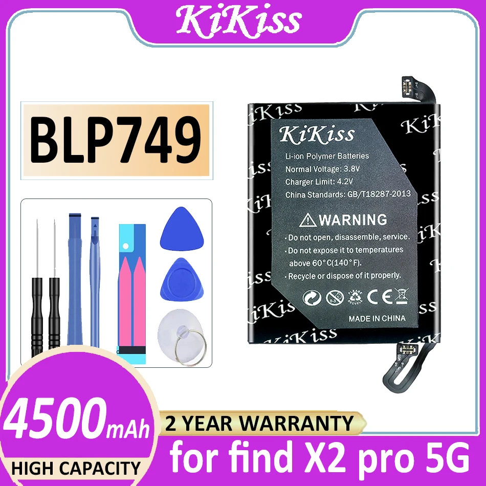 

Original KiKiss Battery BLP767 BLP749 4500mAh/4600m for OPPO find X2Pro X2 Pro 5G Mobile Phone Batteria