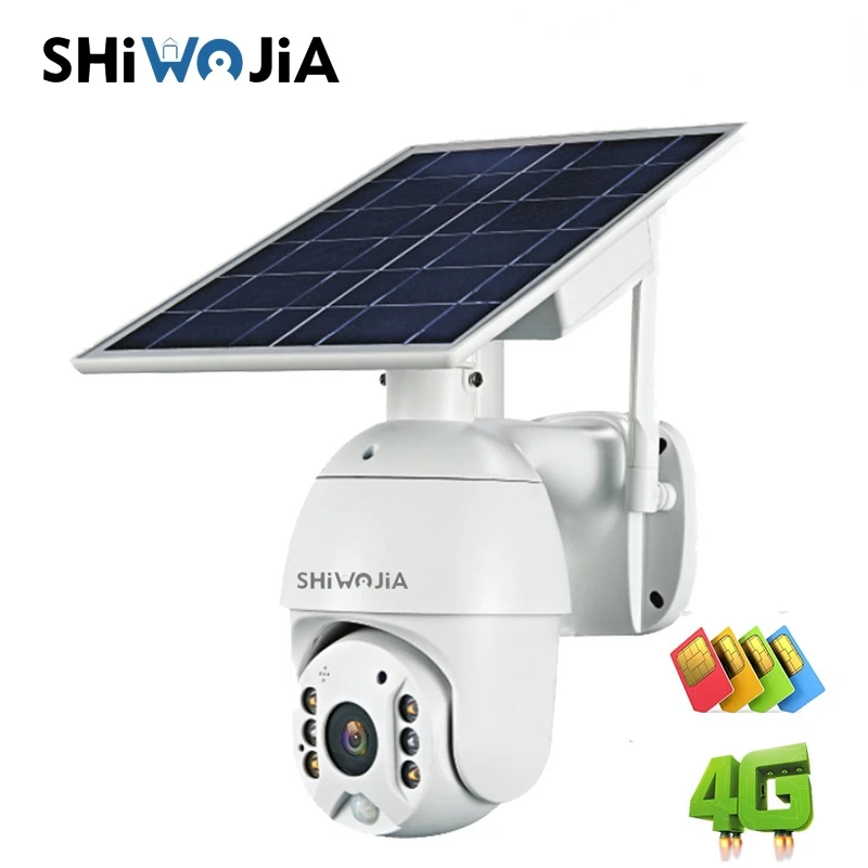 SHIWOJIA 4G Версия 1080P HD солнечная панель наружная камера наблюдения умный дом