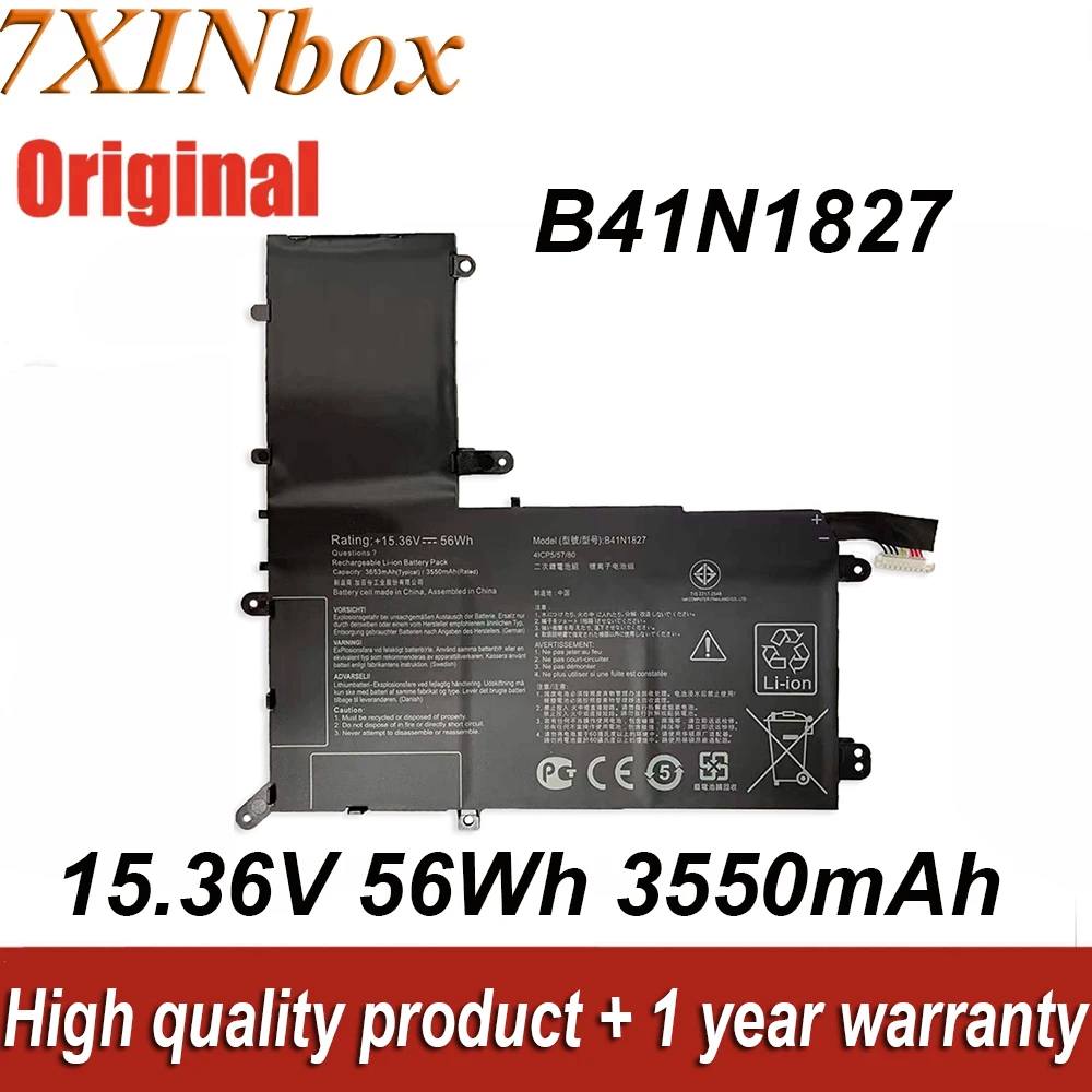 

7XINbox B41N1827 15.36V 56Wh 3550mAh Laptop Battery For Asus ZenBook Flip 15 UX562FD UX562FA UX562FA-2G UM562IA Series Computer