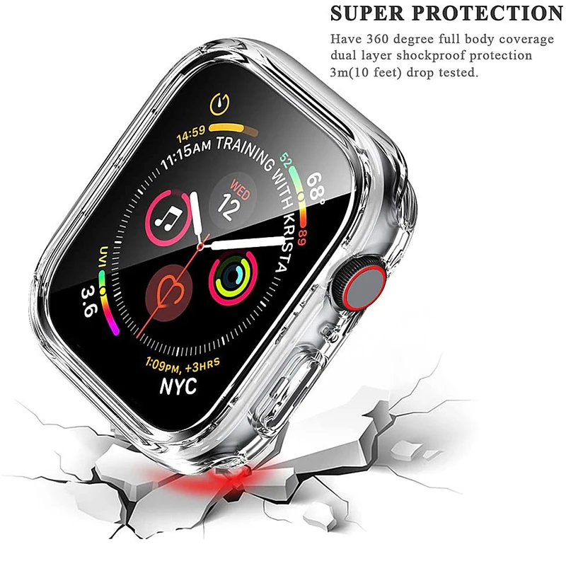 Стекло и крышка для Apple Watch, чехол для 8 7 6 SE 5 3 iWatch, аксессуары, протектор экрана для Apple watch серии 45 мм 41 мм 44 мм 40 мм 42 мм 38 мм