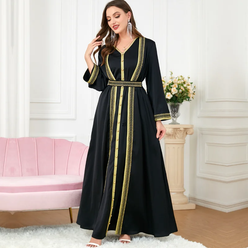 2 Piece Muslim Sets Luxury Embroidery Evening Modest Dress for Women Ramadan Dubai Abaya Islamic Jalabiya Marocain Kaftan Robe
