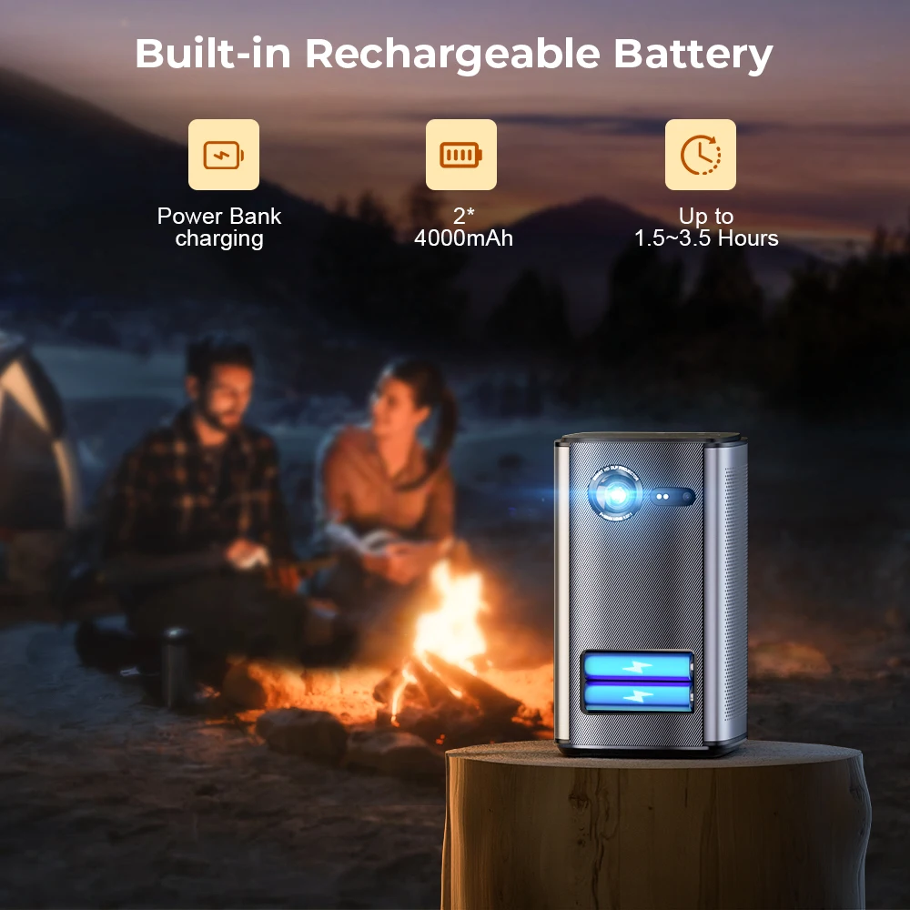 BYINTEK P70 Перезаряжаемый карманный портативный умный домашний кинотеатр Android Mini 4K 3D