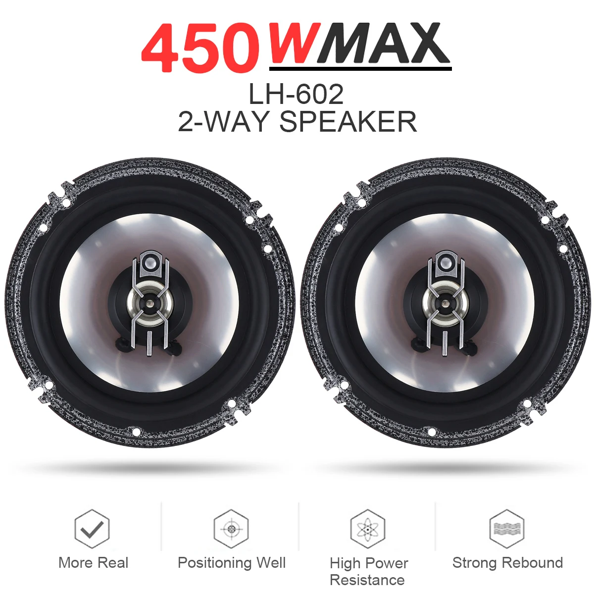 

2pcs 450W 3 Way Car Coaxial Auto Audio Music Stereo Full Range Frequency Hifi Speakers Non-destructive Installation
