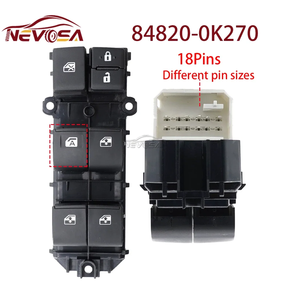 

LHD для Toyota Hilux MK8 AN120 2015-2019 Fortuner, главный переключатель стеклоподъемника с левым рулем 84820-0K270 84040-0K020 84820-0D600