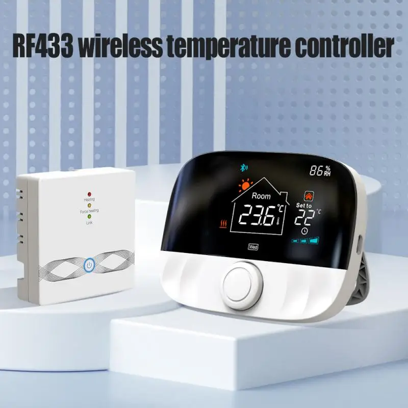 

Rf433 Rf433 Wireless Thermostat Tuya Smart Voice App Remote Smart Home Programmable Temperature Controller Wireless Control