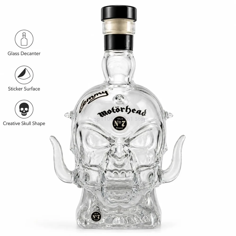 Фото Декантер для виски Motorhead Lemmy Warpig Skull Glass, декор для бара в стиле хэви-метал/рок, уникальный подарок для поклонников Motörhead. №4