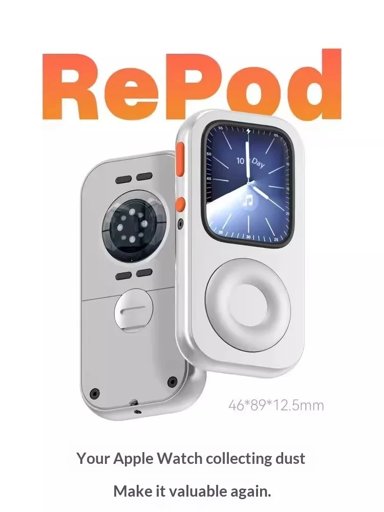 Фото Защитный чехол из алюминиевого сплава с ЧПУ для Apple Watch Series 10 9 8 7 в стиле ретро-пода, расширяющий возможности аксессуаров, подарок №5